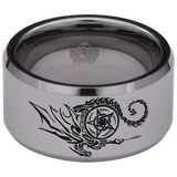 Dragon Pentagram Tungsten Carbide Ring