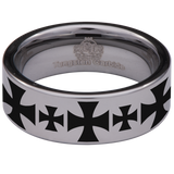 Malta Cross Tungsten Carbide Ring