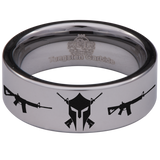 Molon Labe Rifle Tungsten Carbide Ring