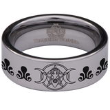 Goddess Pentacle Tungsten Carbide Ring