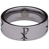 Chi Rho Tungsten Carbide Ring