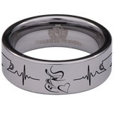 Coffee Cup (Left) Couple Tungsten Carbide Ring