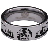 Nature Landscape Tungsten Carbide Ring