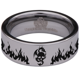 Dragon and Skull Tungsten Carbide Ring