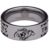 Tribal Wolf Instinct Tungsten Carbide Ring