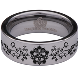 Cherry Blossom Tungsten Carbide Ring