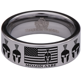 Molon Labe Flag Tungsten Carbide Ring