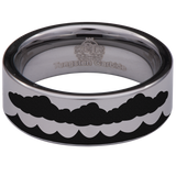 Ocean Waves Clouds and Trees Scenery Tungsten Carbide Ring