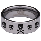Crossbones Tungsten Carbide Ring