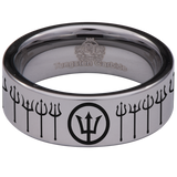 Trident Tungsten Carbide Ring