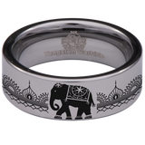 Indian Elephant Tungsten Carbide Ring