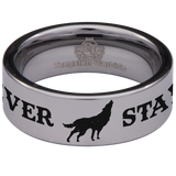 Stay Wild Wolf Tungsten Carbide Ring