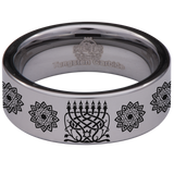 Menorah Tungsten Carbide Ring