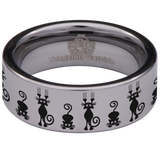 Falling Cat Tungsten Carbide Ring