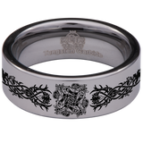 Dragon Knot Celtic Ornament Tungsten Carbide Ring