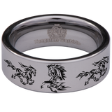 Flaming Horse Tungsten Carbide Ring