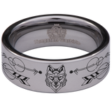 Geometric Wolf Skull Tungsten Carbide Ring