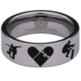 Skateboard Tungsten Carbide Ring