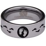 Footprints Tungsten Carbide Ring