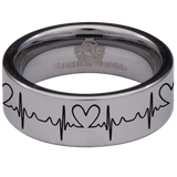Heartbeat Tungsten Carbide Ring
