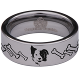 Collie Dog Tungsten Carbide Ring