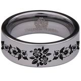 Hibiscus Tungsten Carbide Ring