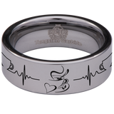 Coffee Cup (Right) Couple Tungsten Carbide Ring