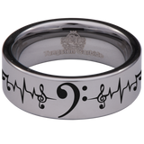 Bass Clef Tungsten Carbide Ring