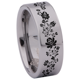 Flower Tungsten Carbide Ring