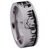 Nature Landscape Tungsten Carbide Ring