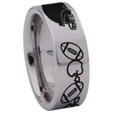 Football Tungsten Carbide Ring