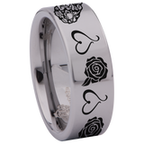 Heart Rose Tungsten Carbide Ring