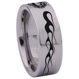 Flaming Skull Tungsten Carbide Ring