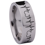 Broken Heart Tungsten Carbide Ring
