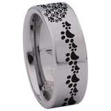 Dog Paw Heart Tungsten Carbide Ring
