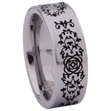 Rose Vine Tungsten Carbide Ring