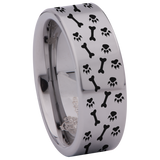 Dog Bones and Paws Tungsten Carbide Ring