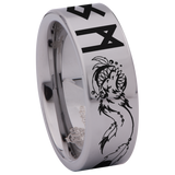 Tribal Wolf Dreamcatcher Tungsten Carbide Ring