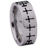 Jerusalem Cross Tungsten Carbide Ring