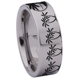 Palm Tree Tungsten Carbide Ring
