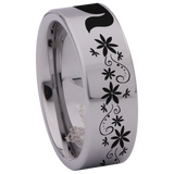 Fox and Flowers Tungsten Carbide Ring