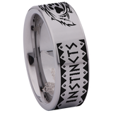 Tribal Wolf Instinct Tungsten Carbide Ring