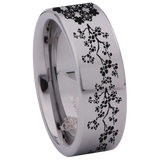 Cherry Blossom Tungsten Carbide Ring