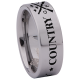 God Family Guns Country Tungsten Carbide Ring