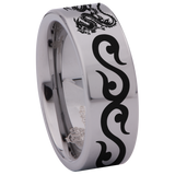 Twin Tribal Dragon Tungsten Carbide Ring
