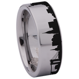 New York Skyline Tungsten Carbide Ring
