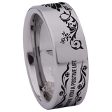 Positive Life Flower Tungsten Carbide Ring