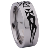 Iron Cross Flame Tungsten Carbide Ring