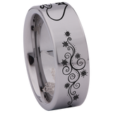 Heart Swirl Tungsten Carbide Ring