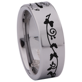 Butterfly Swirls Tungsten Carbide Ring